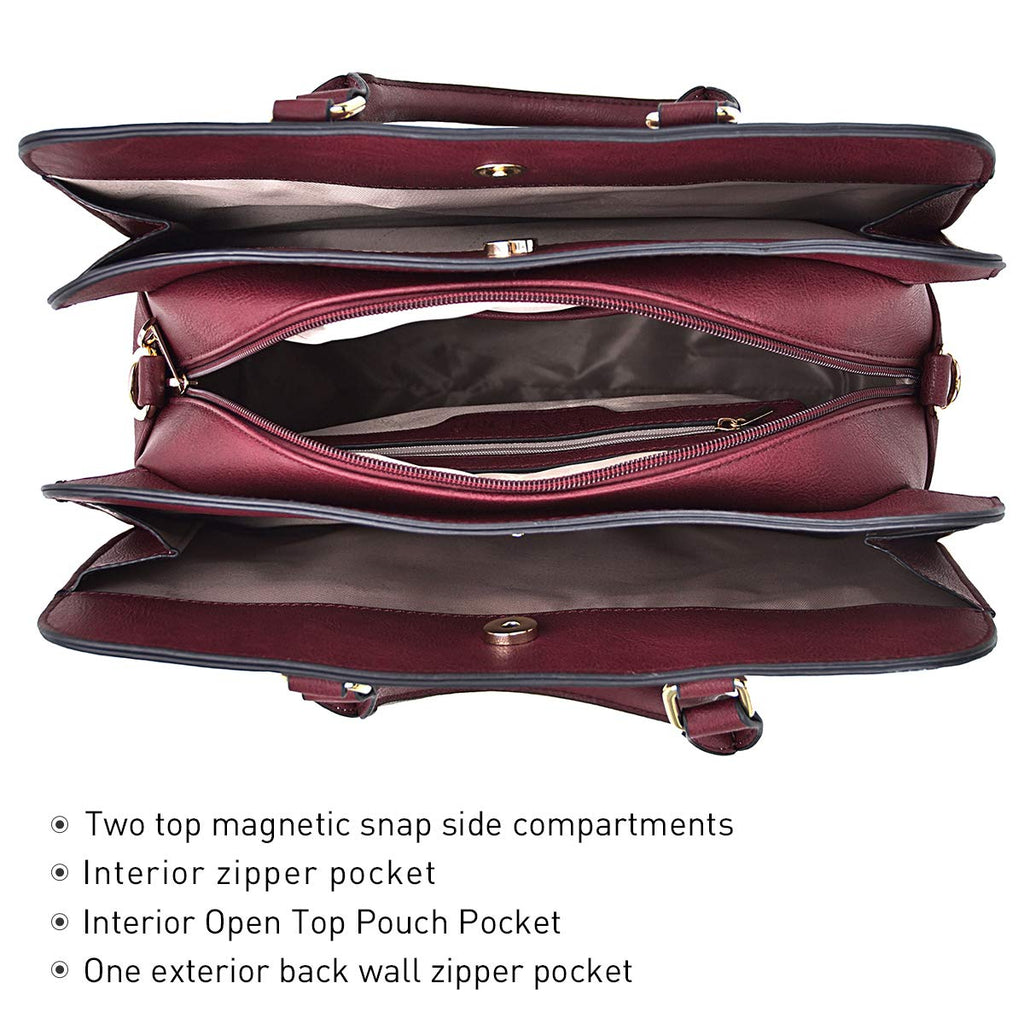 Women’s 2pc Tote & Wallet Handbag Set with 3 Compartments