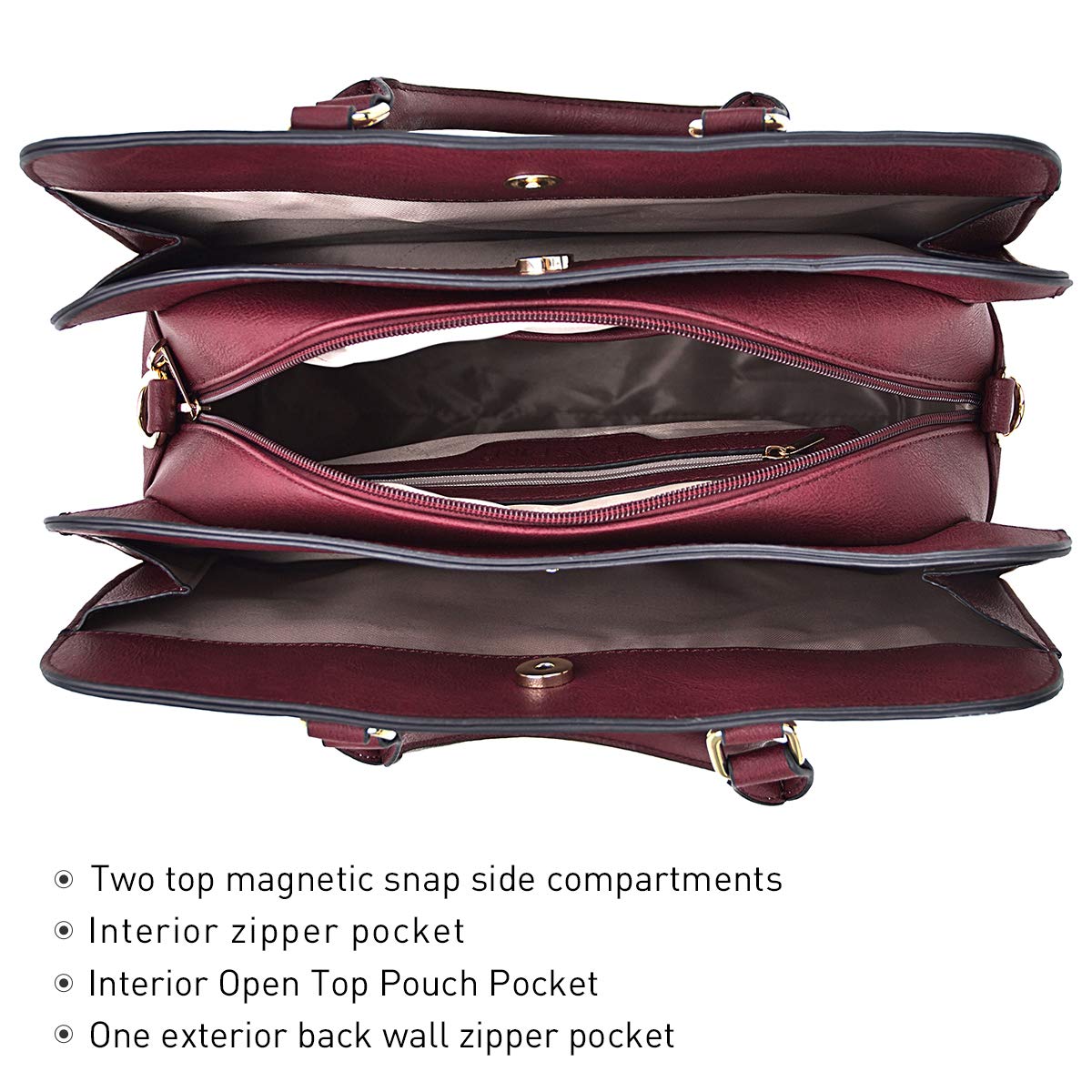 Women’s 2pc Tote & Wallet Handbag Set with 3 Compartments