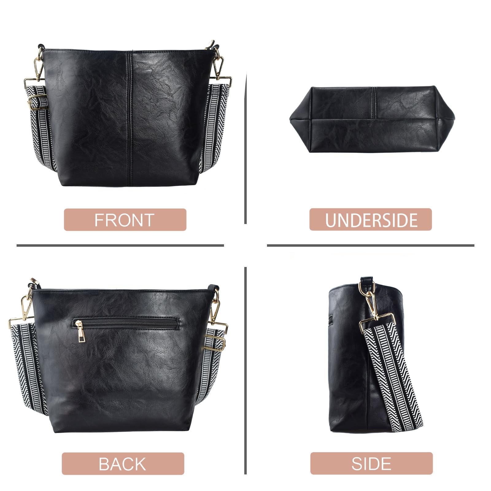 ChicHobo Vegan Leather Crossbody Bag with Strap -  by Handbags Specialist Headquarter | Available at Handbags Specialist Headquarter