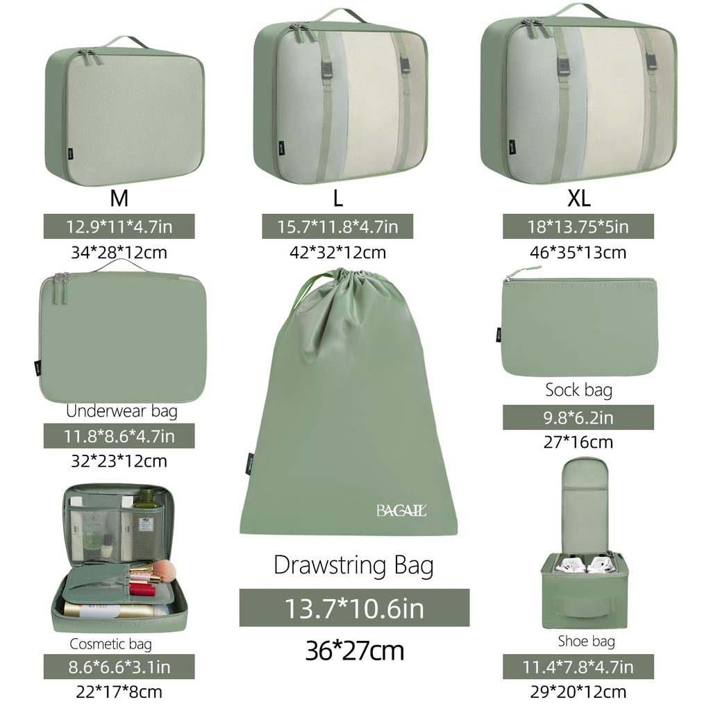 TravelMate 8-Piece Packing Cubes - Luggage Travel Bags by Handbags Specialist Headquarter | Available at Handbags Specialist Headquarter