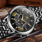 EclipseTime: Luminous Men's Luxury Chrono Watch