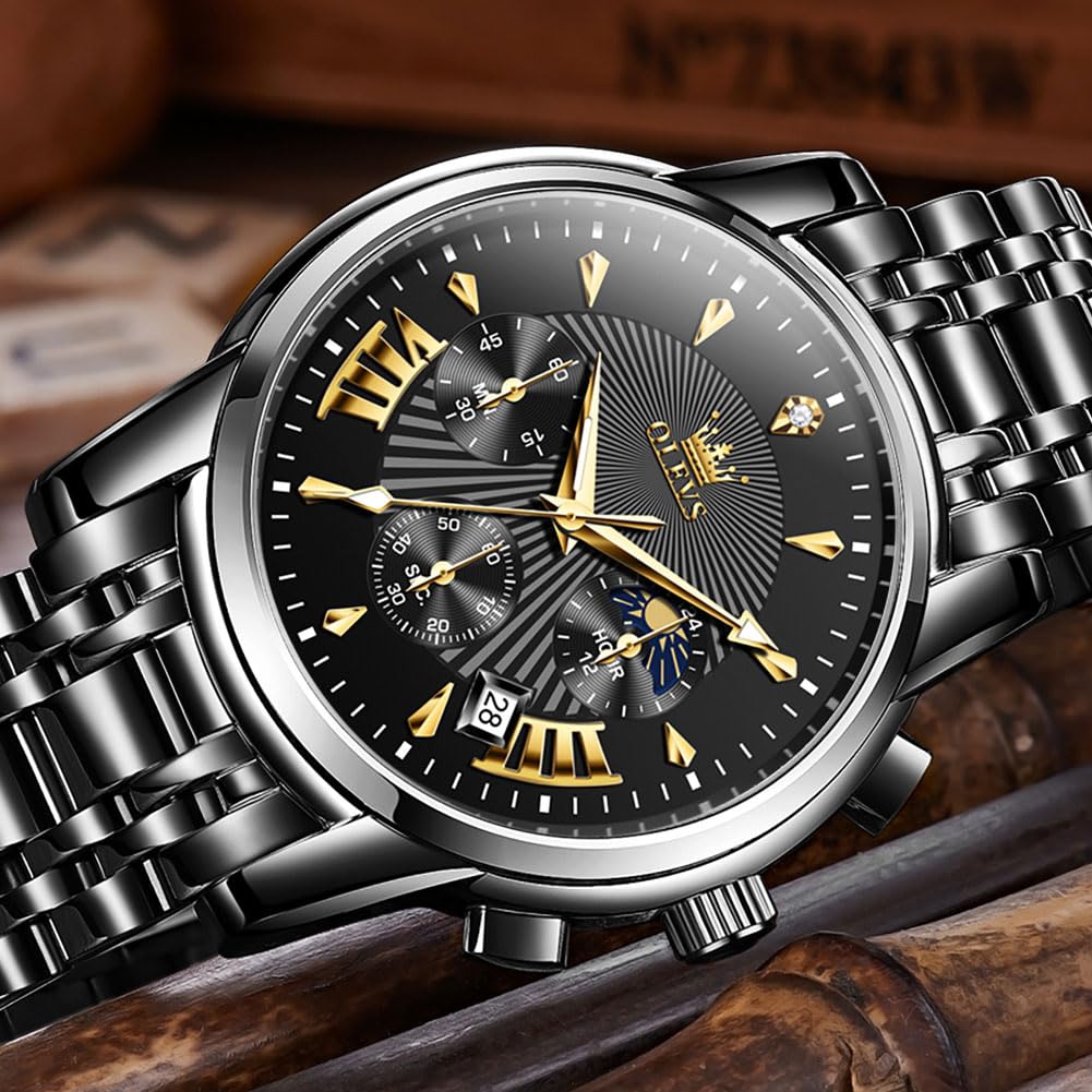 EclipseTime: Luminous Men's Luxury Chrono Watch