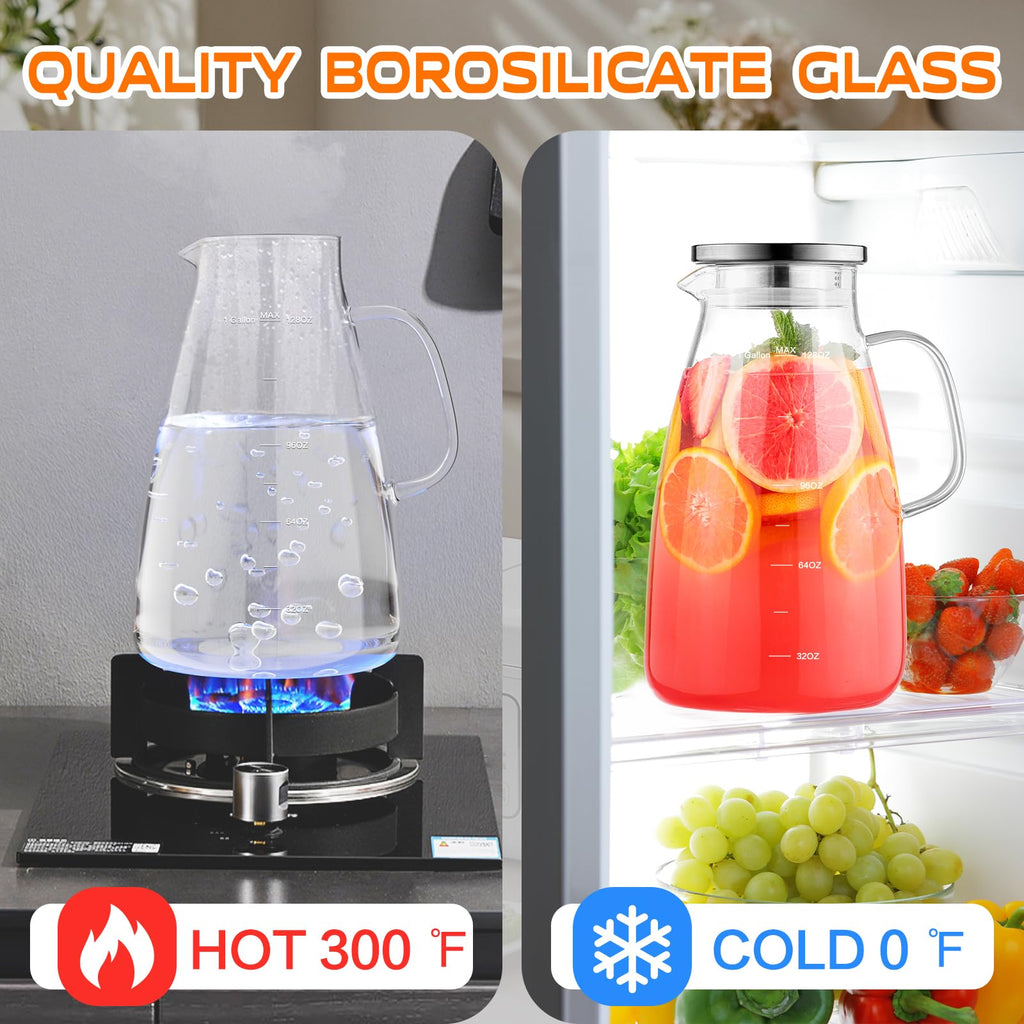 Aofmee Stainless Precision Pitcher - 68oz Borosilicate - Decor by Handbags Specialist Headquarter | Available at Handbags Specialist Headquarter