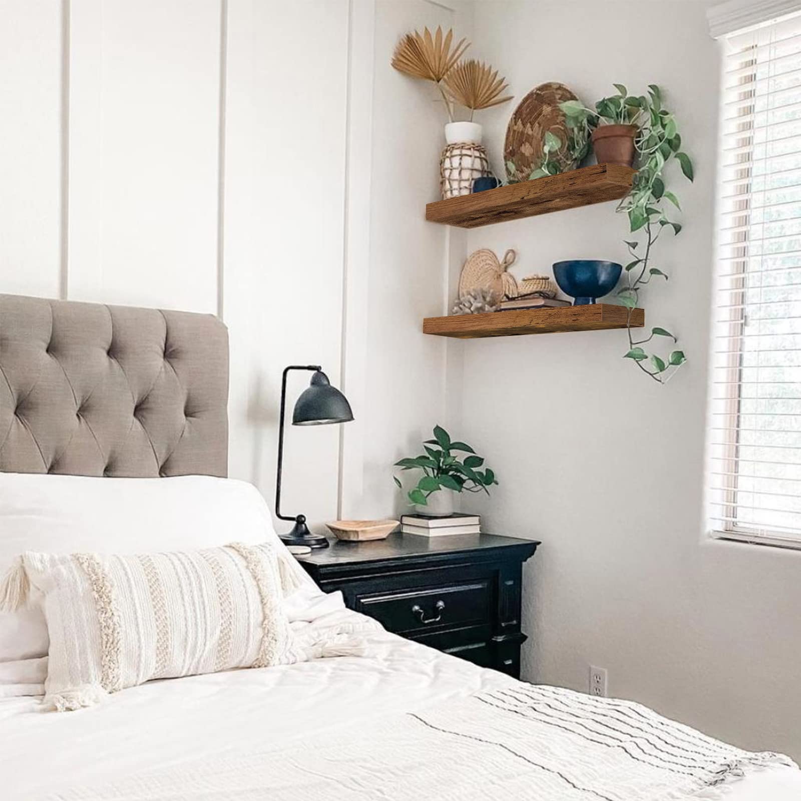 Rustic Farmhouse Shelves (008-40BN) - Decor by Handbags Specialist Headquarter | Available at Handbags Specialist Headquarter