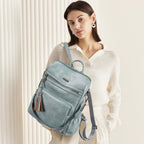 DUO-TONE Luxe Women's Leather Travel Backpack - Backpack Bags by Handbags Specialist Headquarter | Available at Handbags Specialist Headquarter