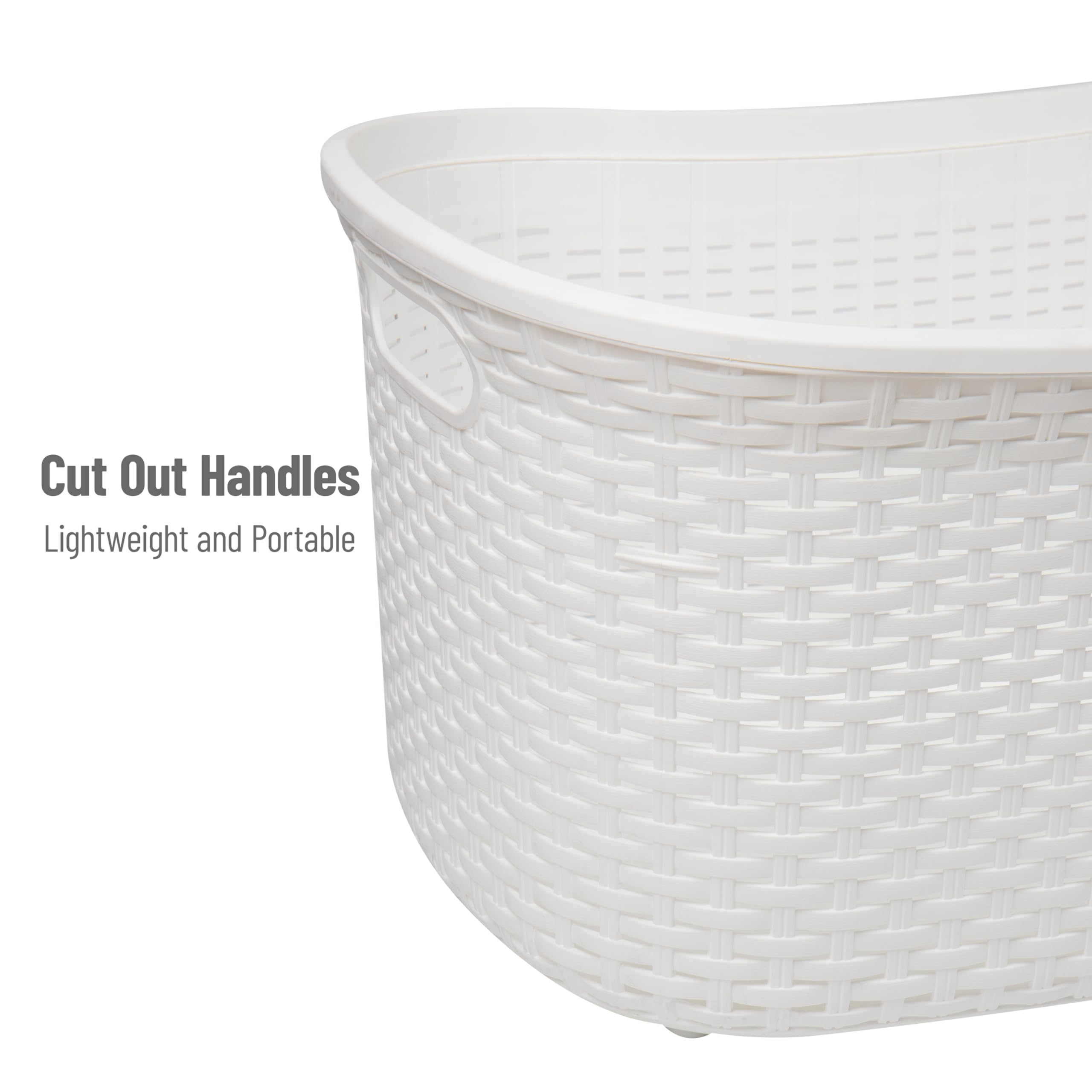 Ivory Wicker Mind Reader 40L Laundry Basket - Laundry Baskets by Handbags Specialist Headquarter | Available at Handbags Specialist Headquarter