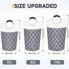 Collapsible Hamper Bag - Grey - Laundry Baskets by Handbags Specialist Headquarter | Available at Handbags Specialist Headquarter