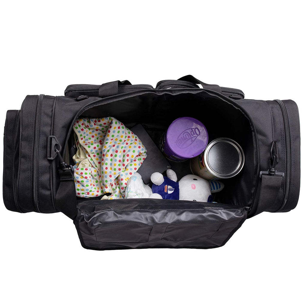 K-Cliffs Heavy Duty Tactical Range Duffel Quality Gear Travel Sports Gym Equipment Bag Military Molle Lockable Zippers with US Flag Patch 27 Inch Black – ##variant## 