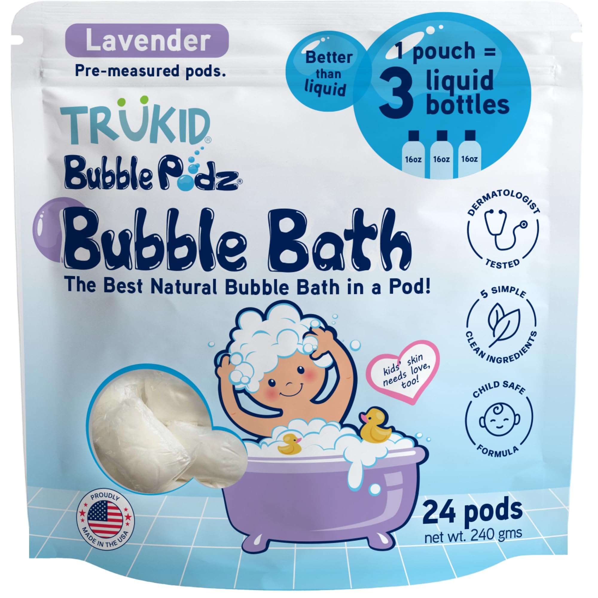 TruKid Bubble Podz: Gentle Lavender Bath Bombs - Baby Products by Handbags Specialist Headquarter | Available at Handbags Specialist Headquarter