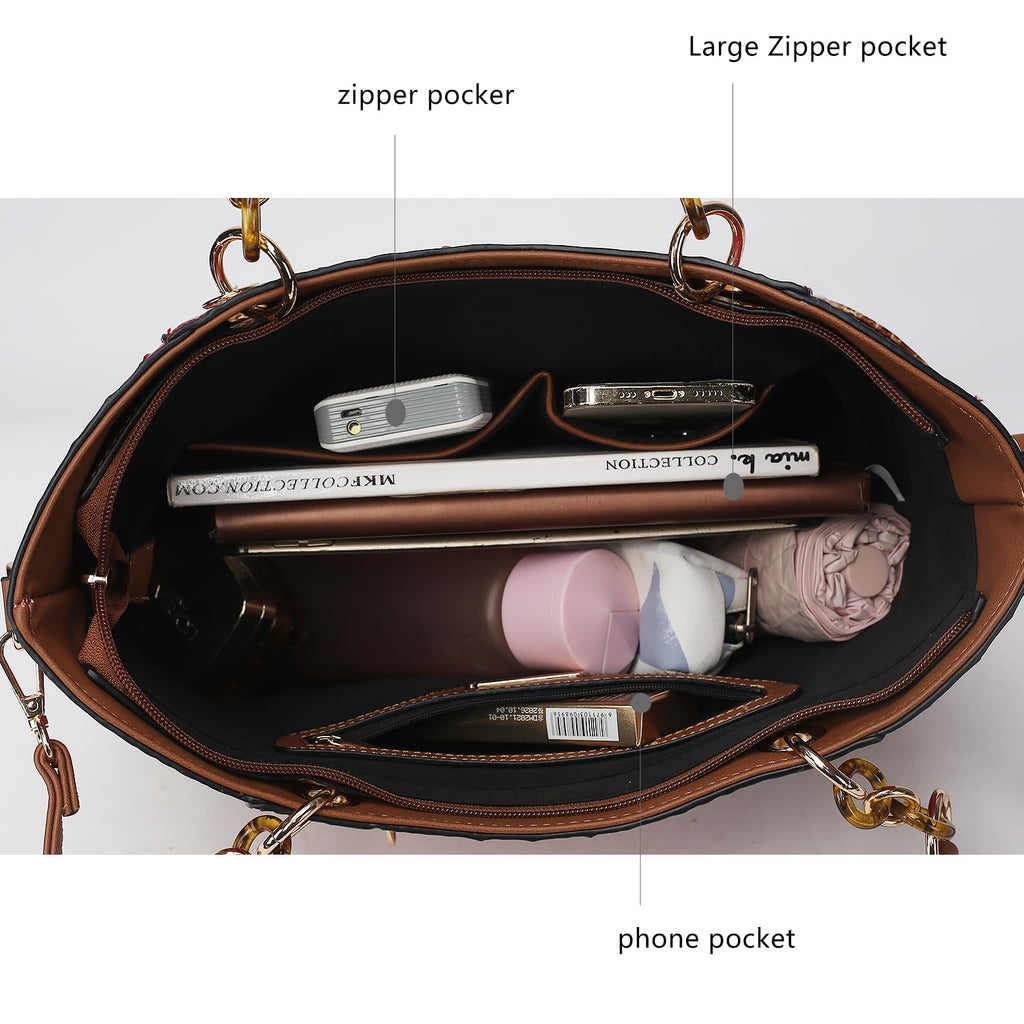 MKF Collection Vegan Leather Tote & Wallet Set