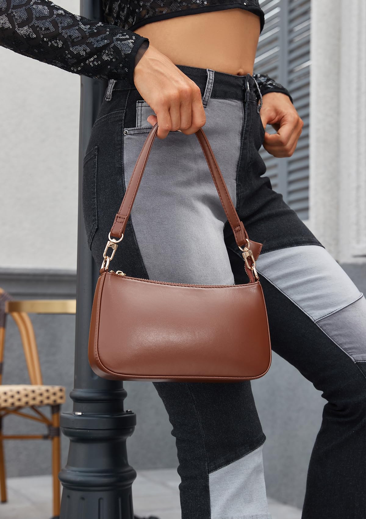 Retro Vegan Leather Shoulder Bag -  by Handbags Specialist Headquarter | Available at Handbags Specialist Headquarter