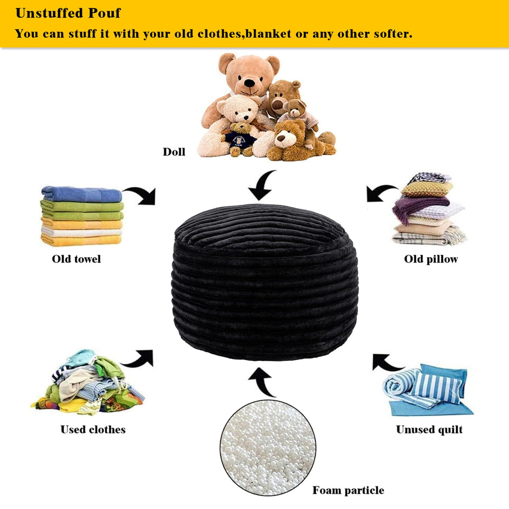 VersaPouf: Unstuffed Ottoman & Foot Rest Cover - Decor by Handbags Specialist Headquarter | Available at Handbags Specialist Headquarter