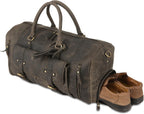 Leather Travel Duffle Bag Cabin Friendly Carry-On