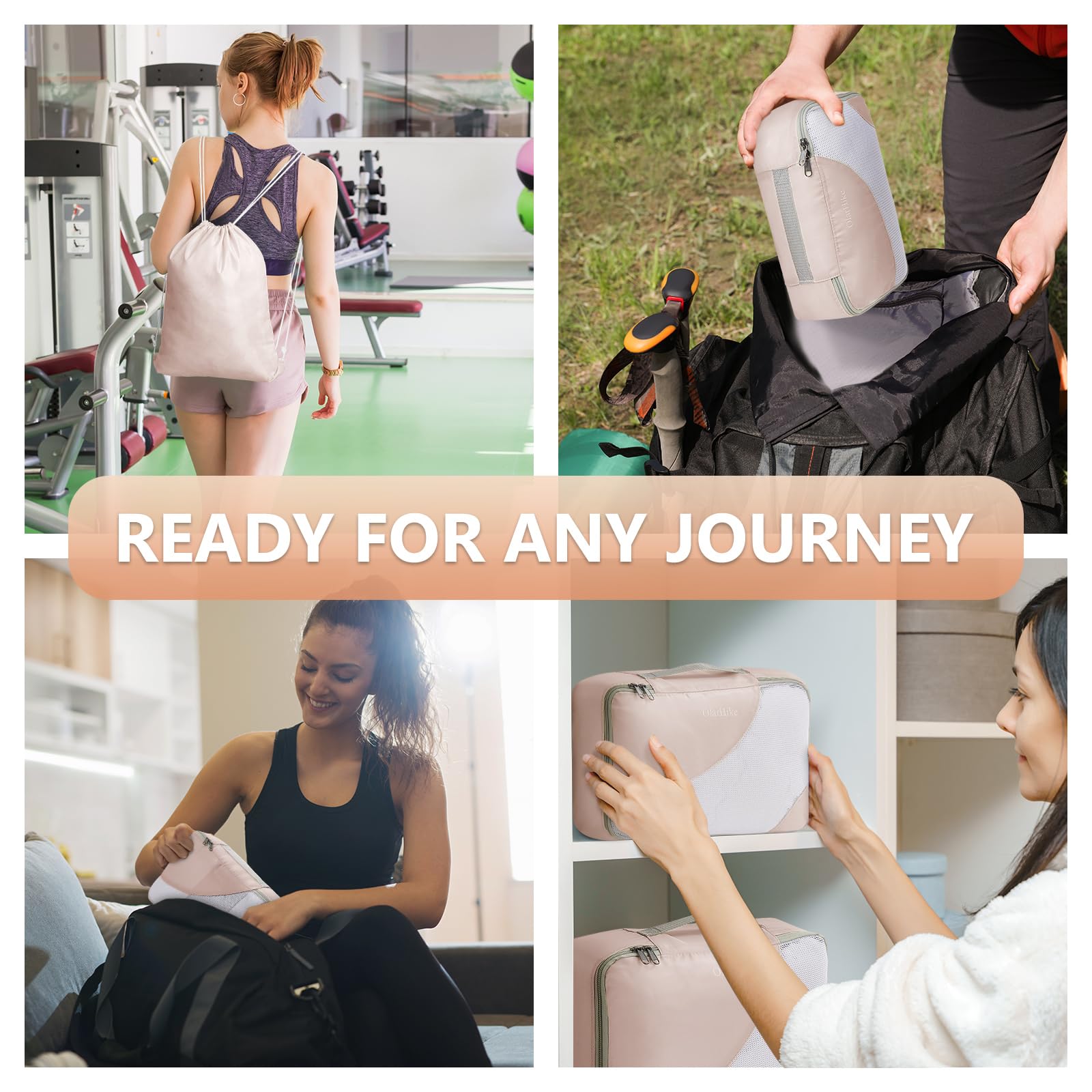 OlarHike Travel Cube Set - Cream Organizer & Gifts -  by Handbags Specialist Headquarter | Available at Handbags Specialist Headquarter