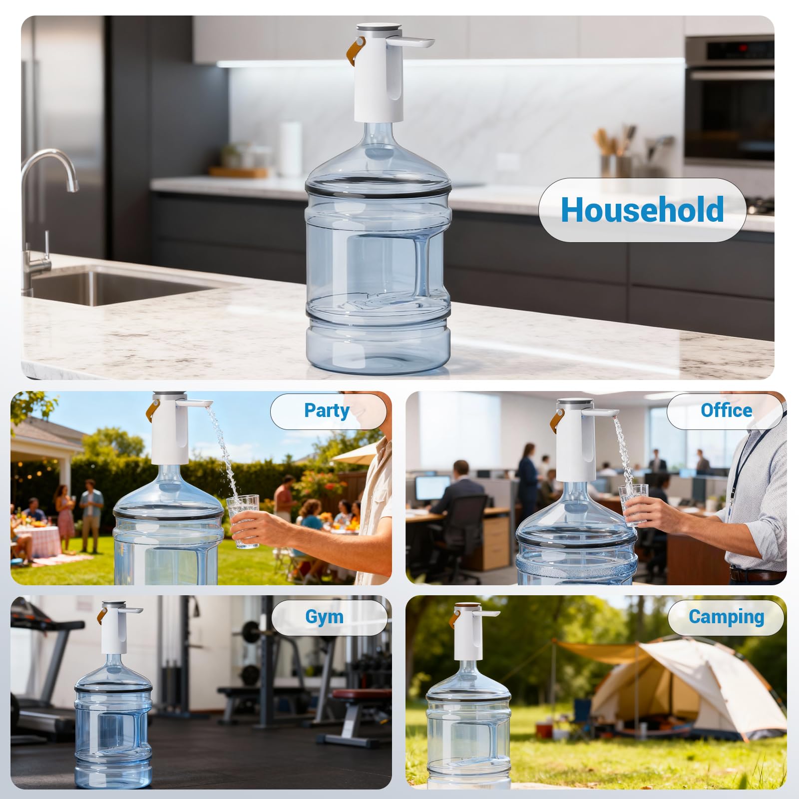 Portable USB Water Dispenser for 3-5 Gallon Bottles