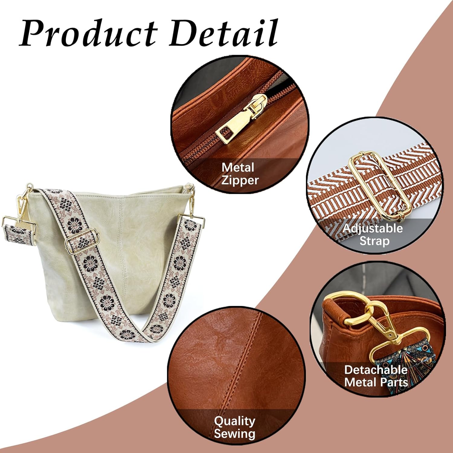 ChicHobo Vegan Leather Crossbody Bag with Strap -  by Handbags Specialist Headquarter | Available at Handbags Specialist Headquarter