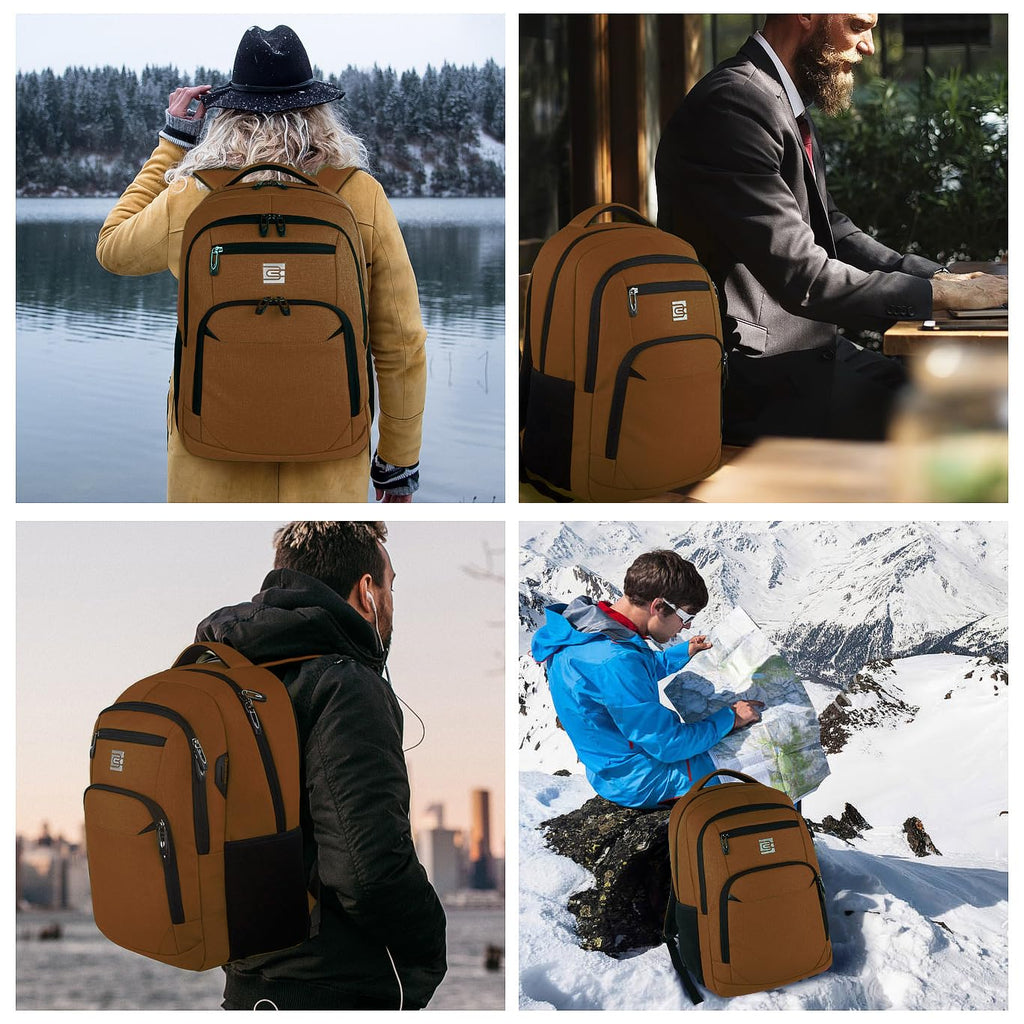 Volher Anti-Theft USB Laptop Backpack - Rose Red
