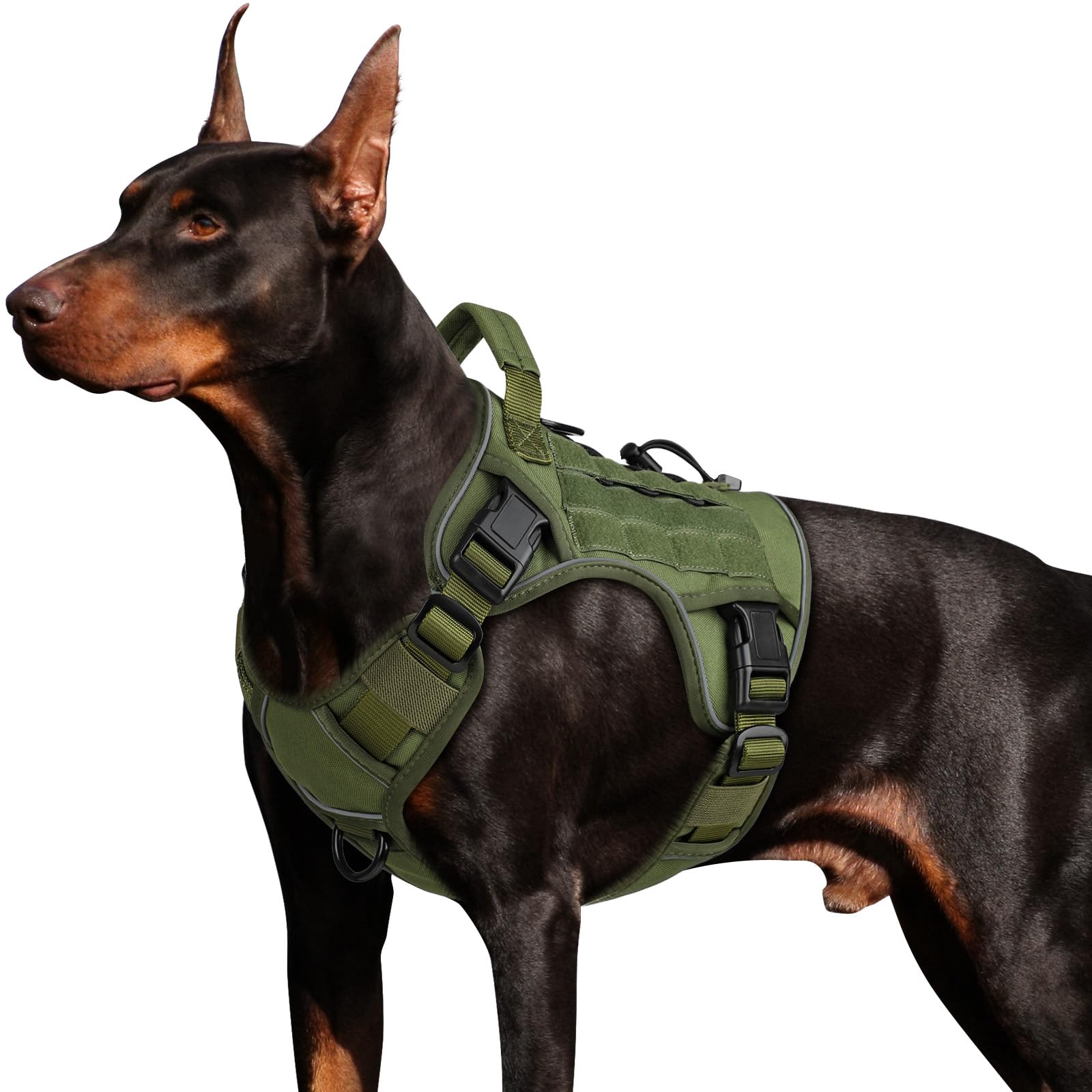 GuardianGrip Tactical Dog Vest - Large, Reflective, Green -  by Handbags Specialist Headquarter | Available at Handbags Specialist Headquarter