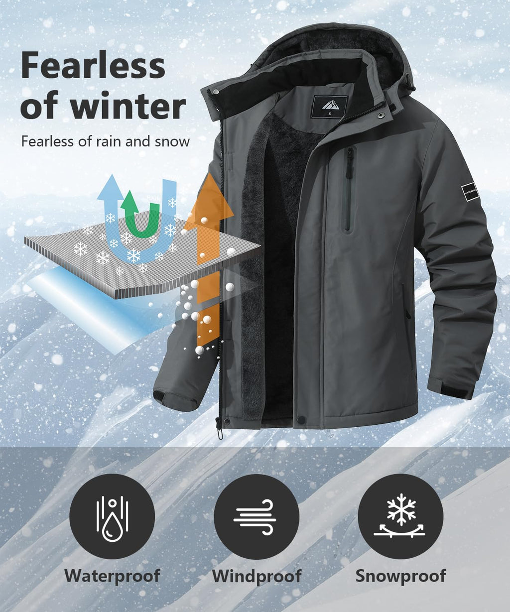 Men's Mountain Ski Jacket - Waterproof & Warm