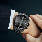 Golden Hour Elite Chrono Steel Men’s Quartz Watch