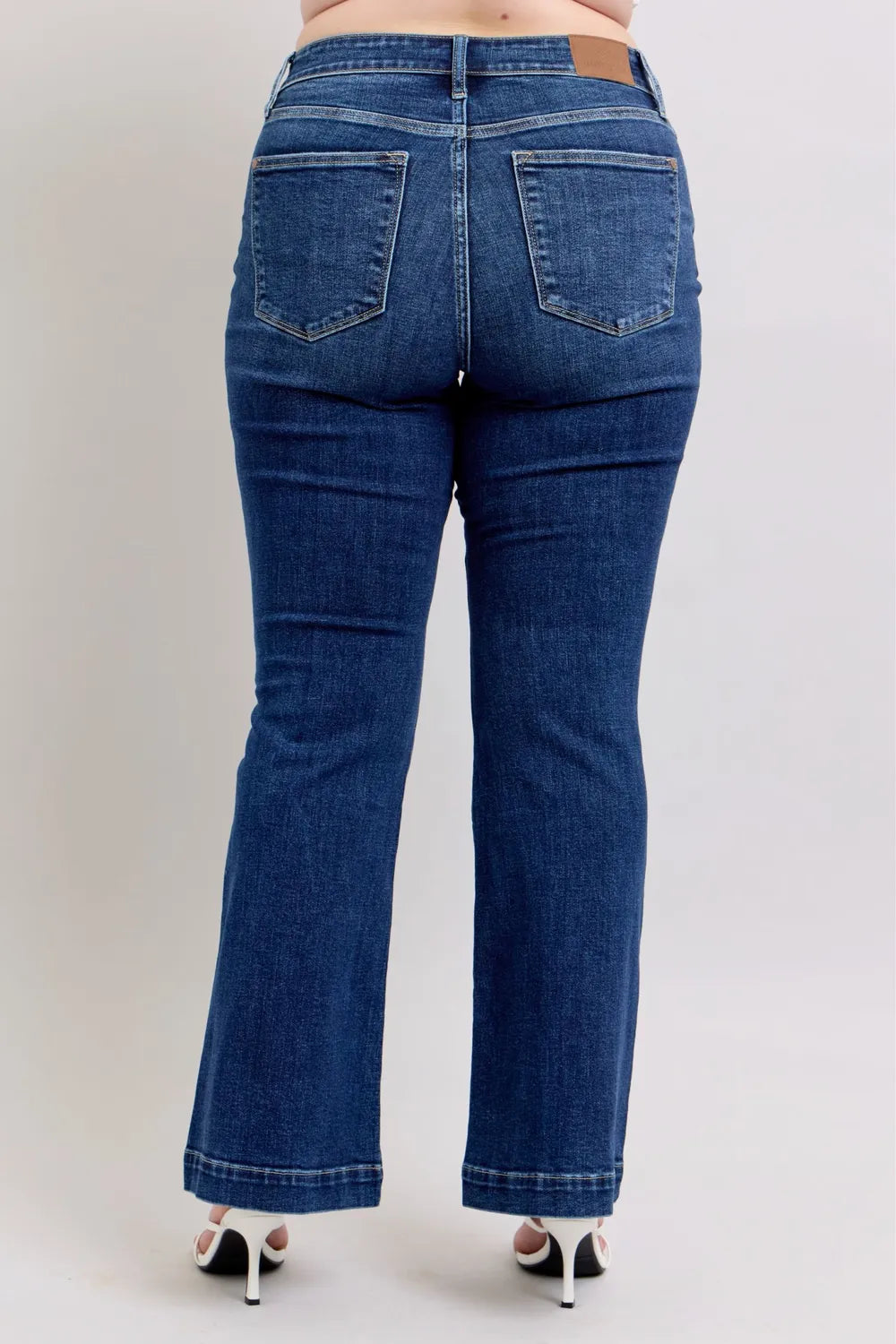 Judy Blue Full Size High Rise Flare Jeans with Pockets Plus Size - Women / Jeans & Denim by Trendsi | Available at Handbags Specialist Headquarter