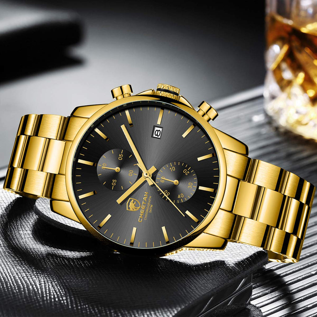 Golden Hour Elite Chrono Steel Men’s Quartz Watch