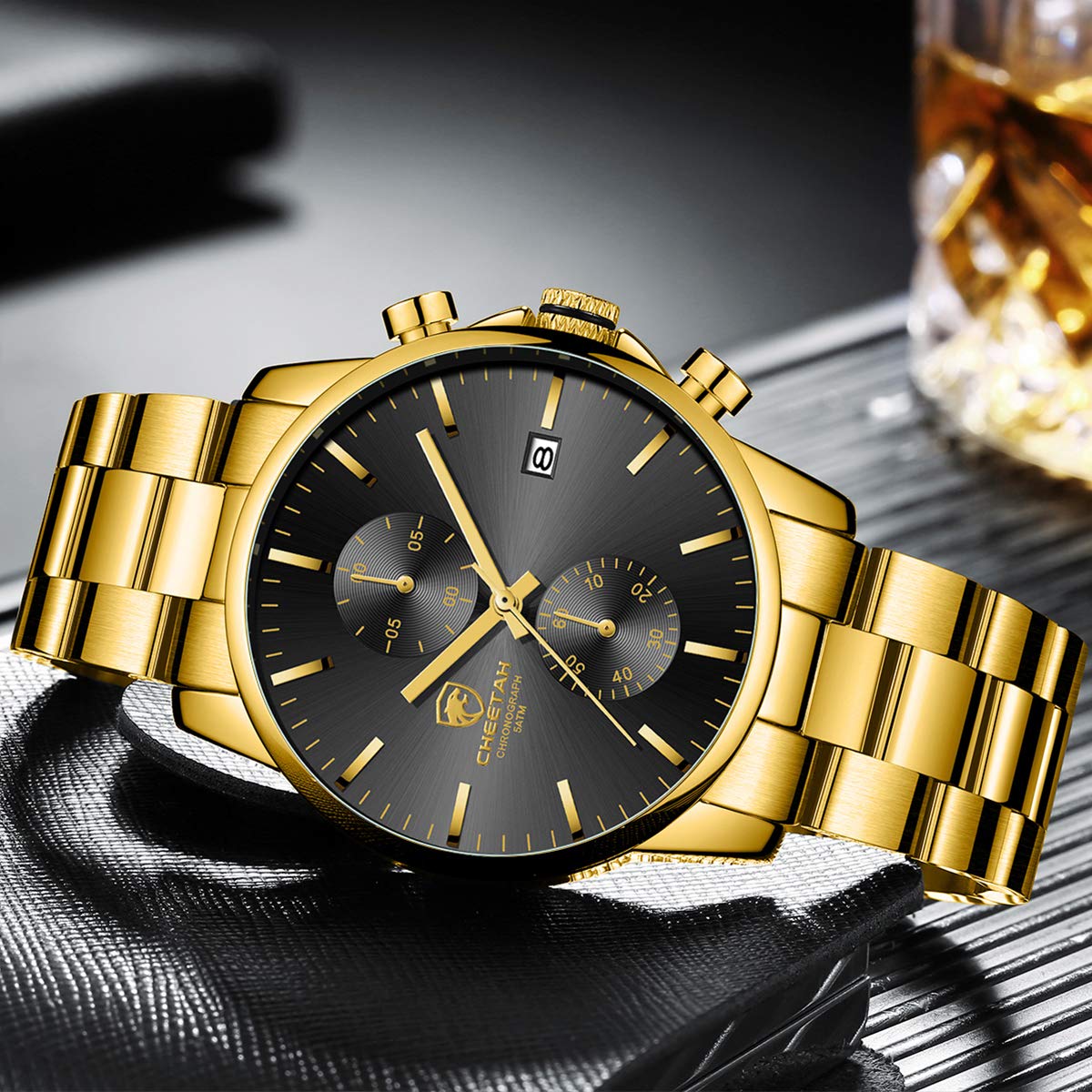 Golden Hour Elite Chrono Steel Men’s Quartz Watch