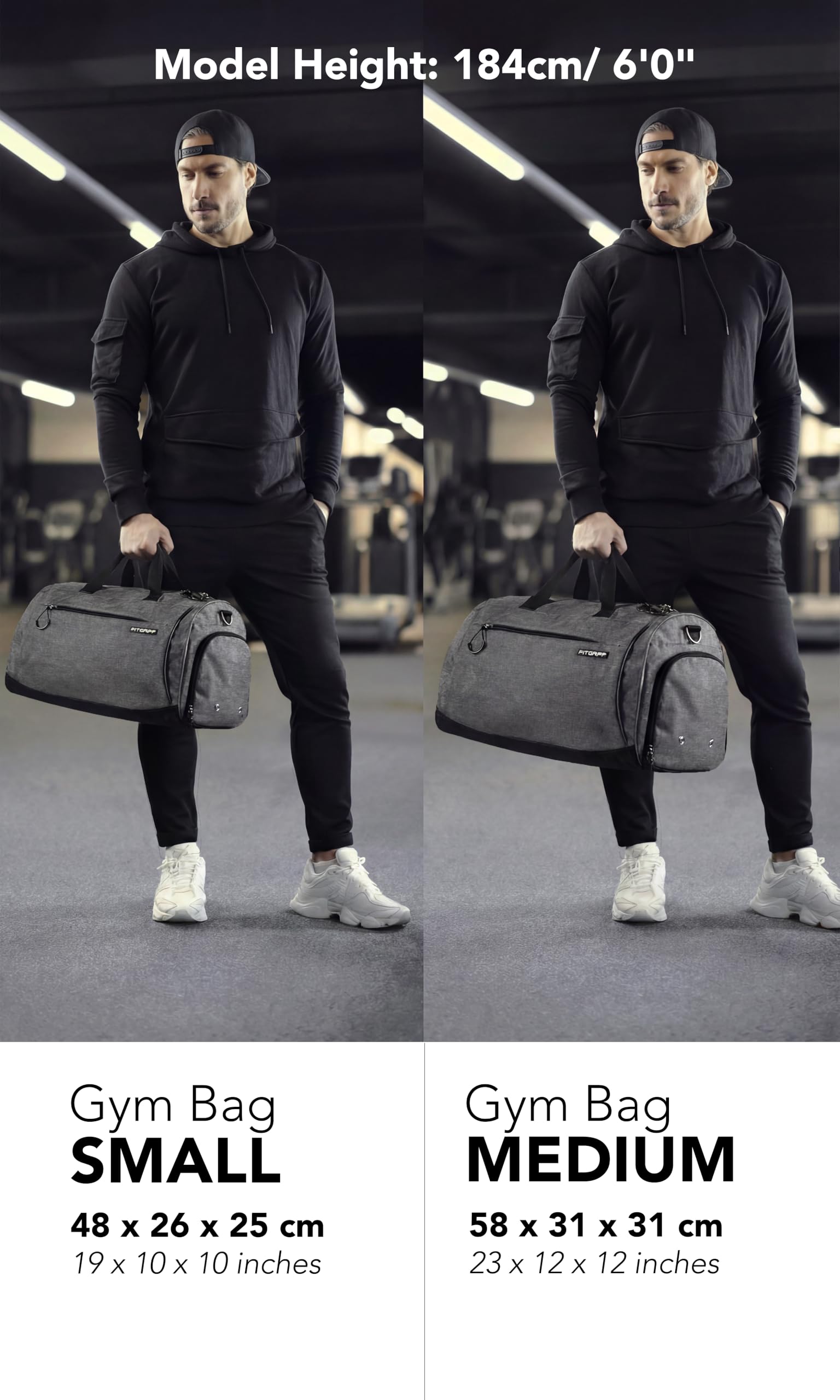 Fitgriff® Gym Bag with Shoe & Wet Compartment