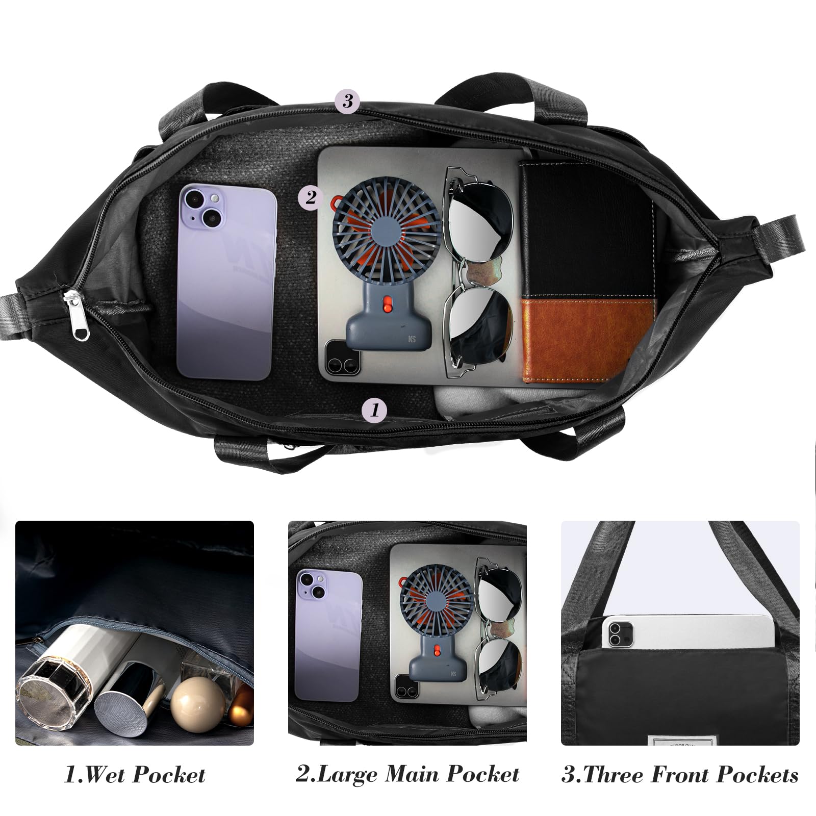 Pink Expandable Travel Duffel with Wet Pocket -  by Handbags Specialist Headquarter | Available at Handbags Specialist Headquarter