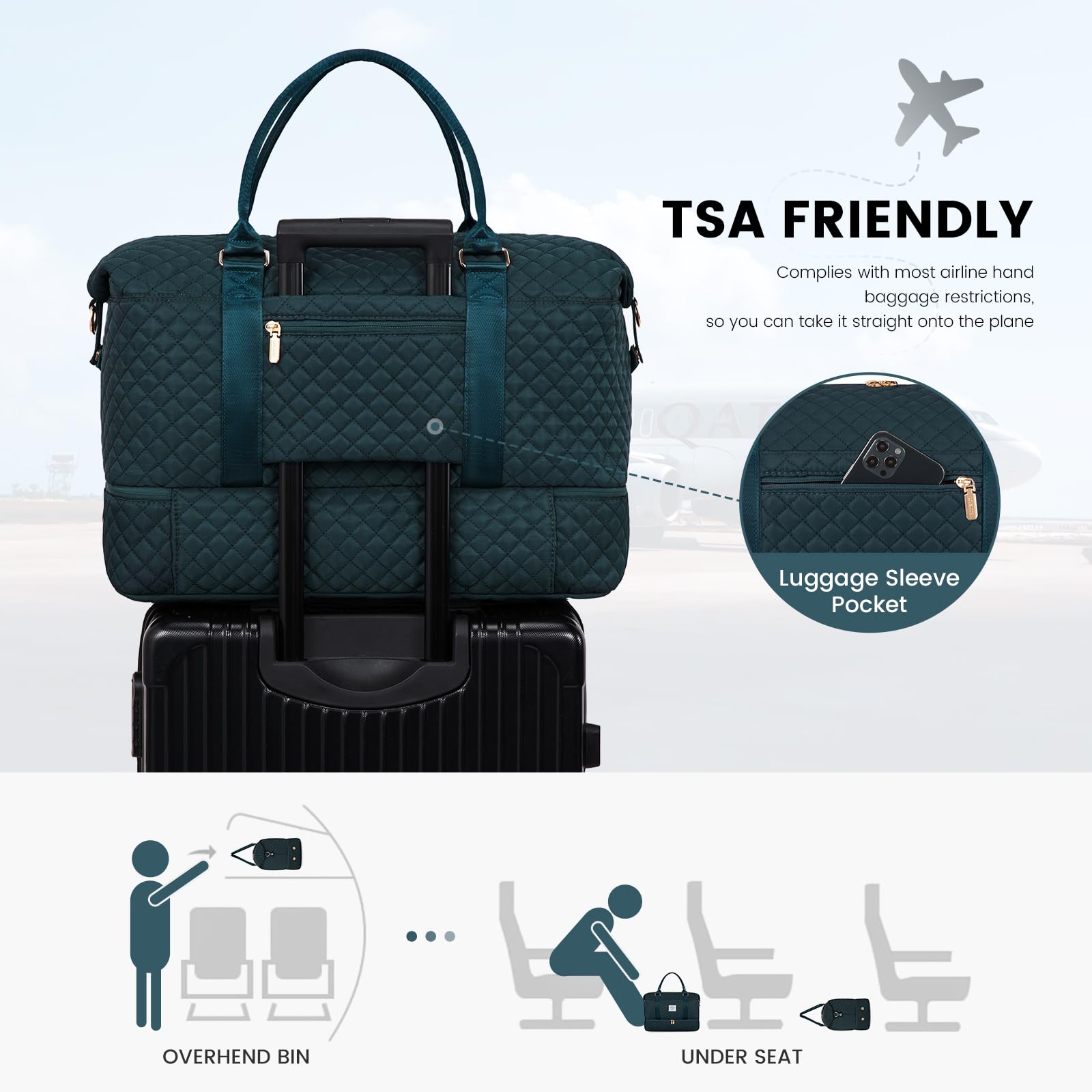 LOVEVOOK All-in-One Duffle: Travel & Gym Ready - Luggage Travel Bags by Handbags Specialist Headquarter | Available at Handbags Specialist Headquarter