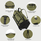 AquaRoll 29 Quilted Wheeled Duffle Backpack -  by Handbags Specialist Headquarter | Available at Handbags Specialist Headquarter