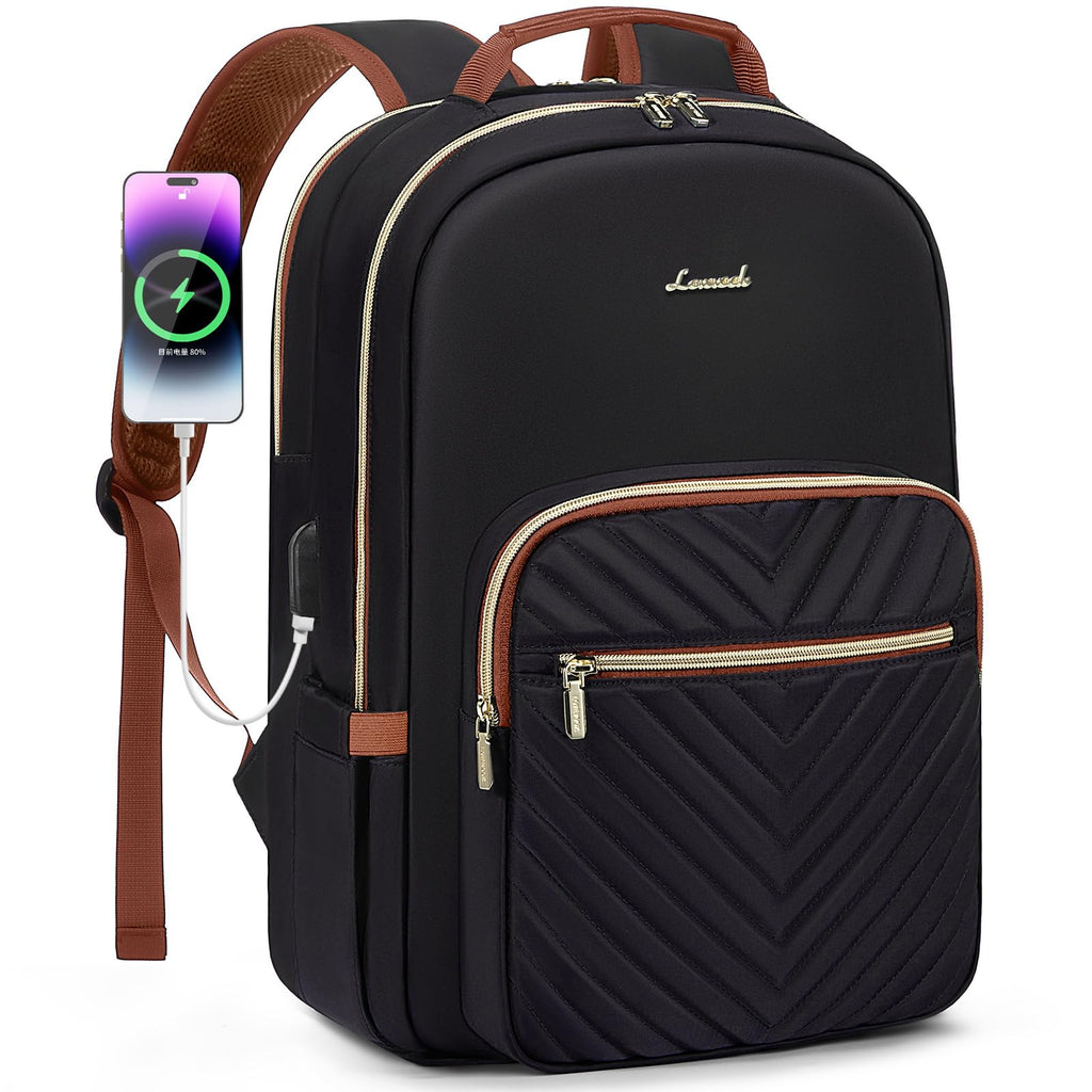 Chic Leather Laptop Backpack for Women - LoveVook - Backpack Bags by Handbags Specialist Headquarter | Available at Handbags Specialist Headquarter