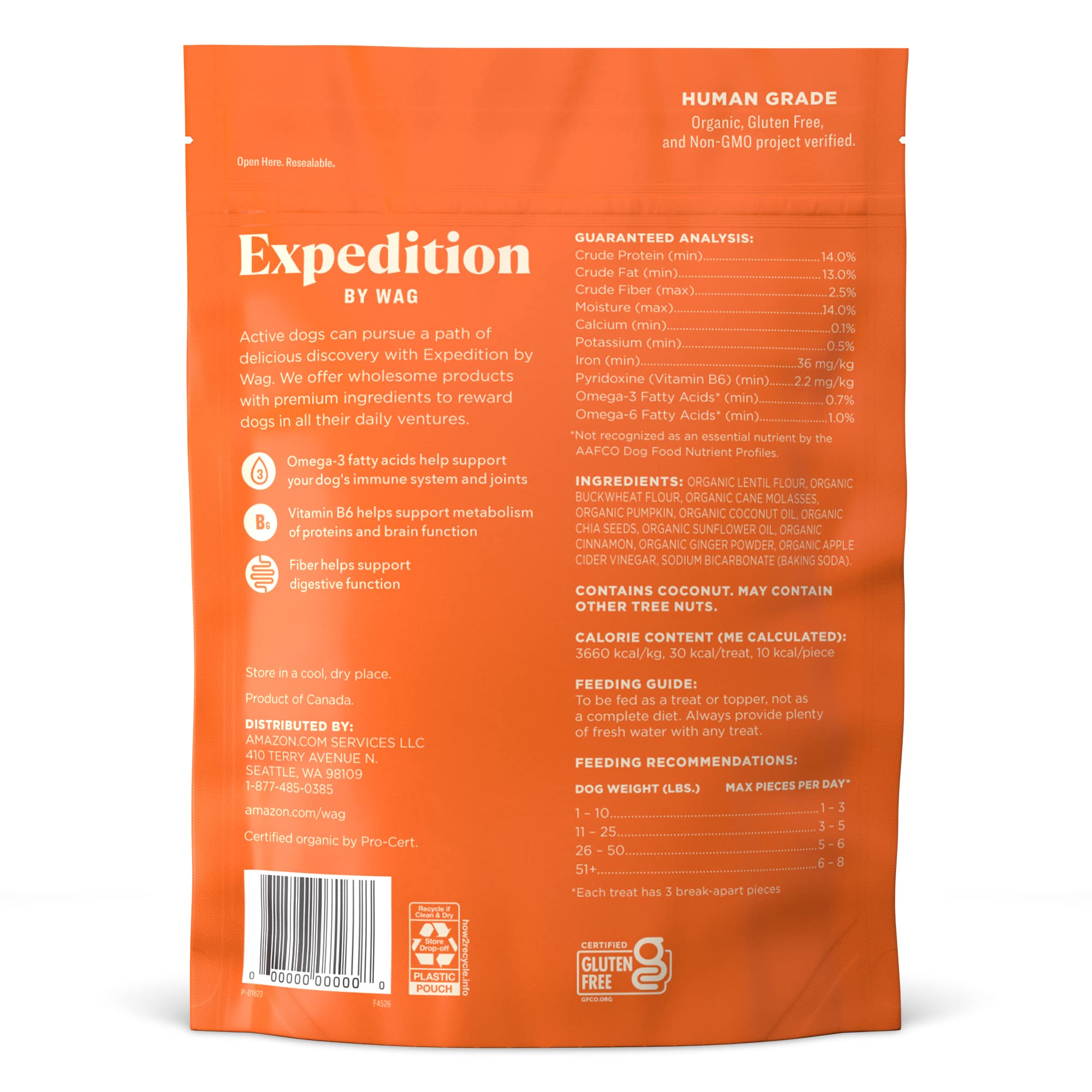 Wag Expedition Pumpkin Chia Dog Treats, Organic Biscuits - Pet Supplies by Handbags Specialist Headquarter | Available at Handbags Specialist Headquarter