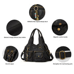 Worldlyda Women Canvas Embroidered Hobo Tote Bag