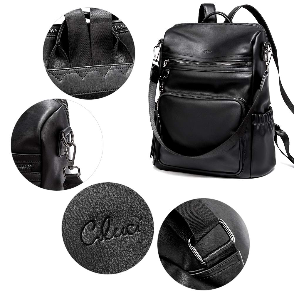 DUO-TONE Luxe Women's Leather Travel Backpack - Backpack Bags by Handbags Specialist Headquarter | Available at Handbags Specialist Headquarter