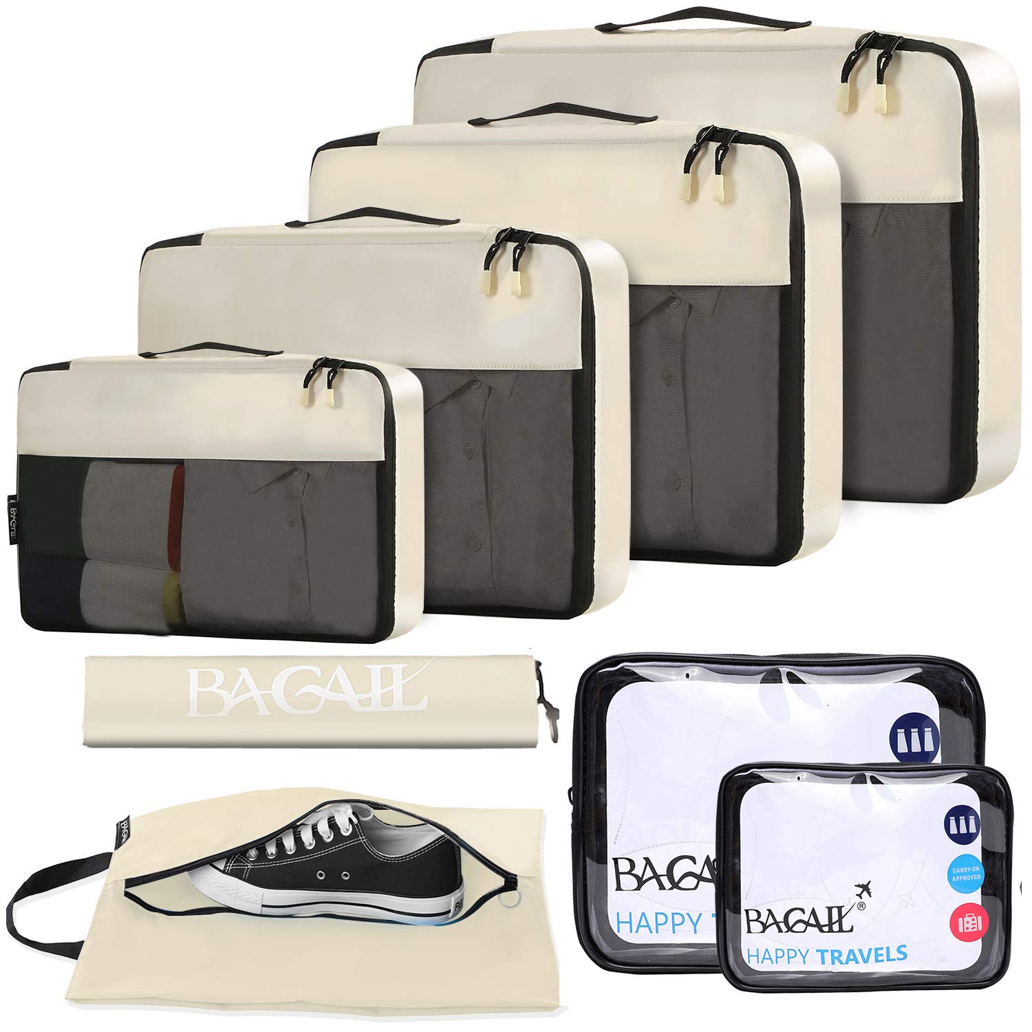 BAGAIL Travel Cubes: 8/9 Set Packing Organizers -  by Handbags Specialist Headquarter | Available at Handbags Specialist Headquarter