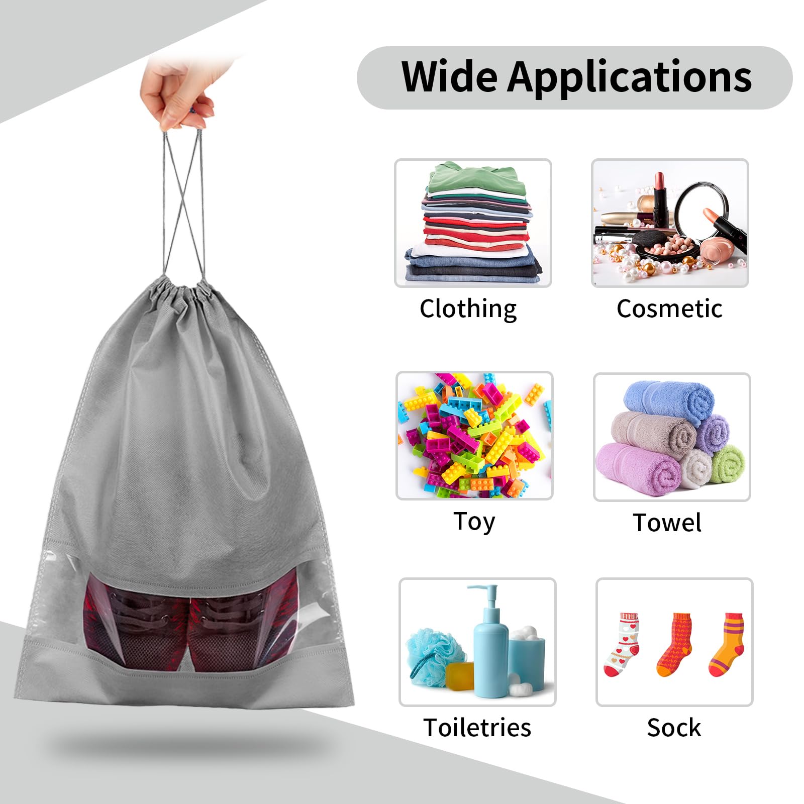 Clear View Travel Shoe Bags - 12 Pack -  by Handbags Specialist Headquarter | Available at Handbags Specialist Headquarter