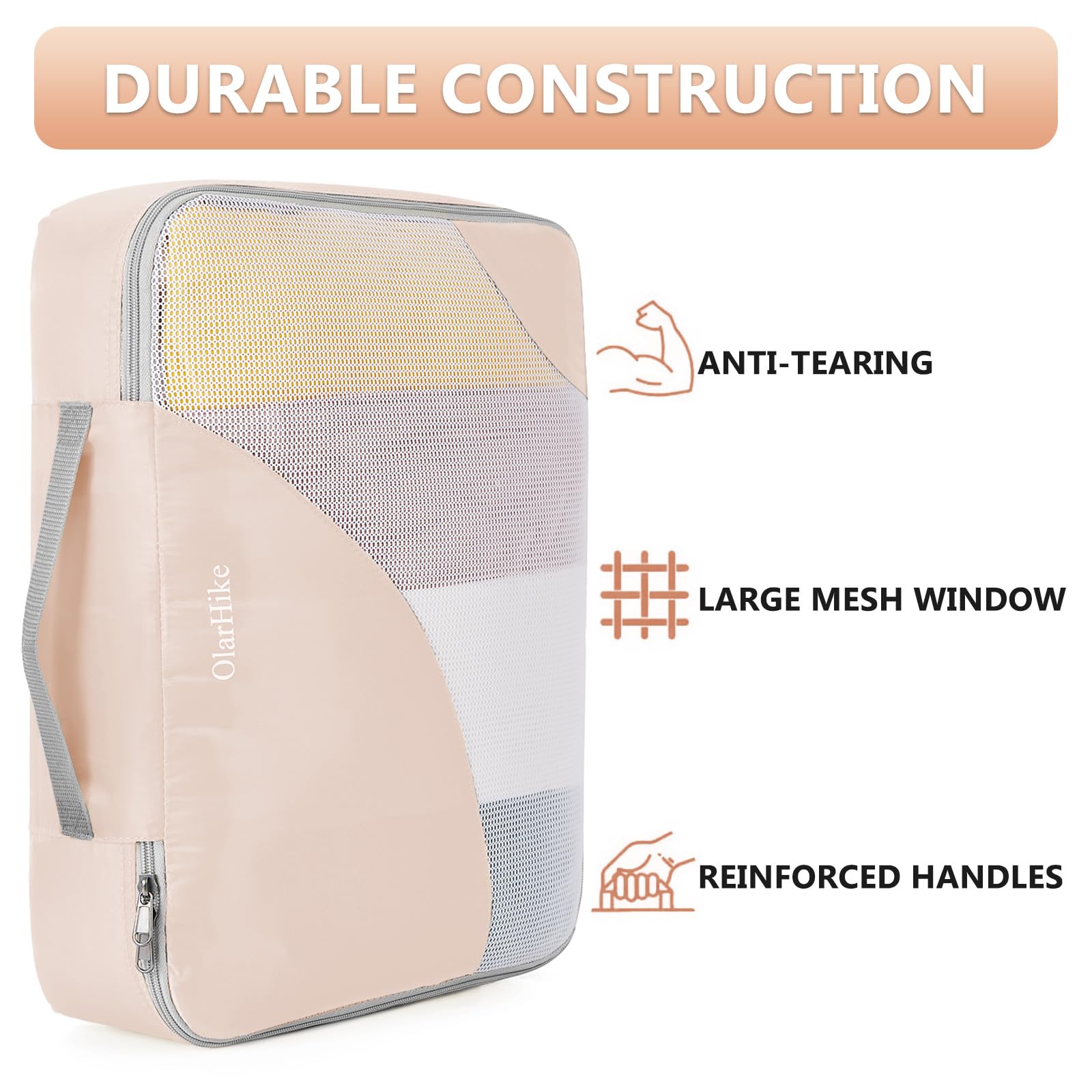OlarHike Travel Cube Set - Cream Organizer & Gifts -  by Handbags Specialist Headquarter | Available at Handbags Specialist Headquarter