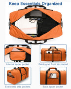 120L Foldable Waterproof Travel Duffel Bag with Shoe Compartment