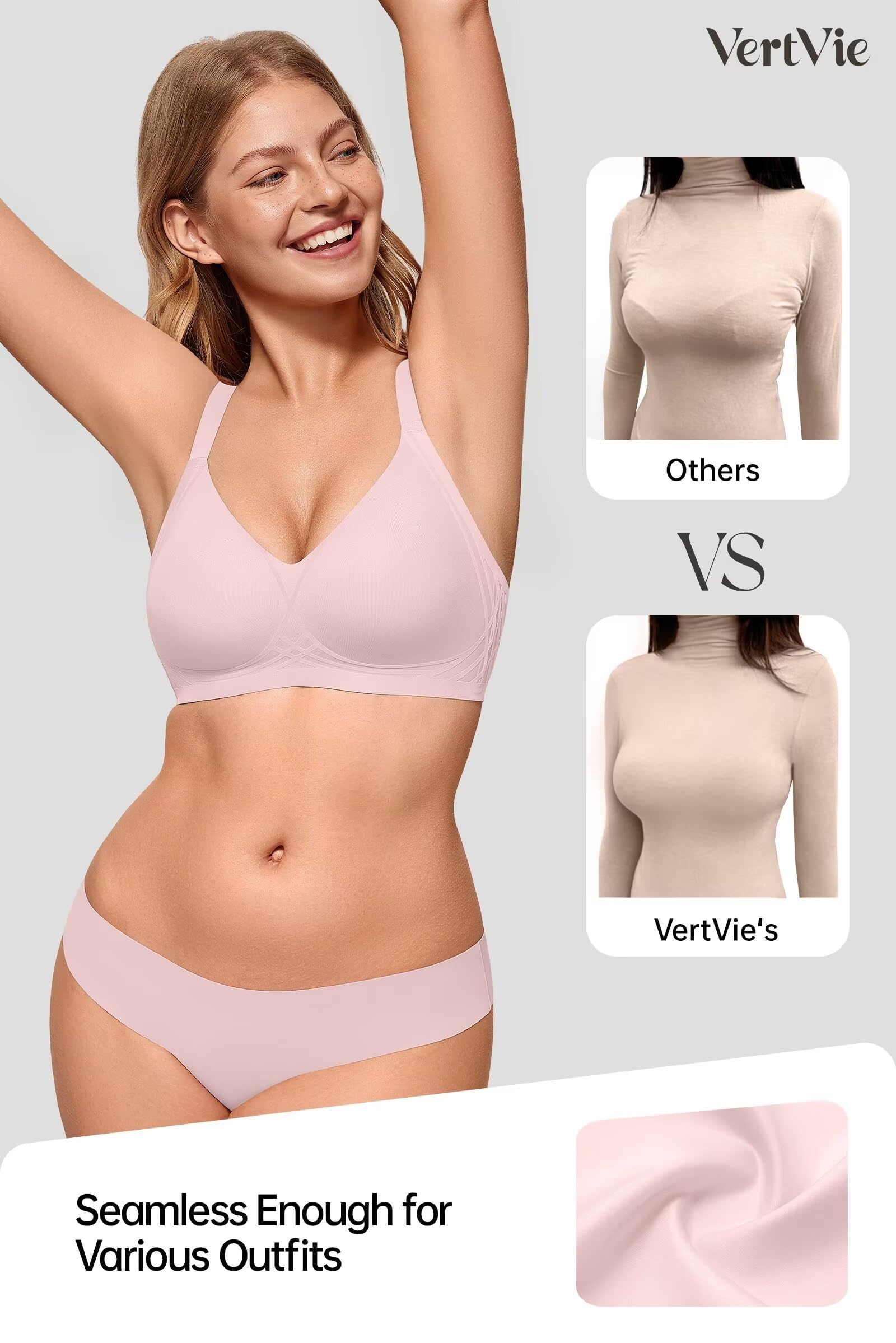 Vertvie Seamless Wireless Push-Up Bralette