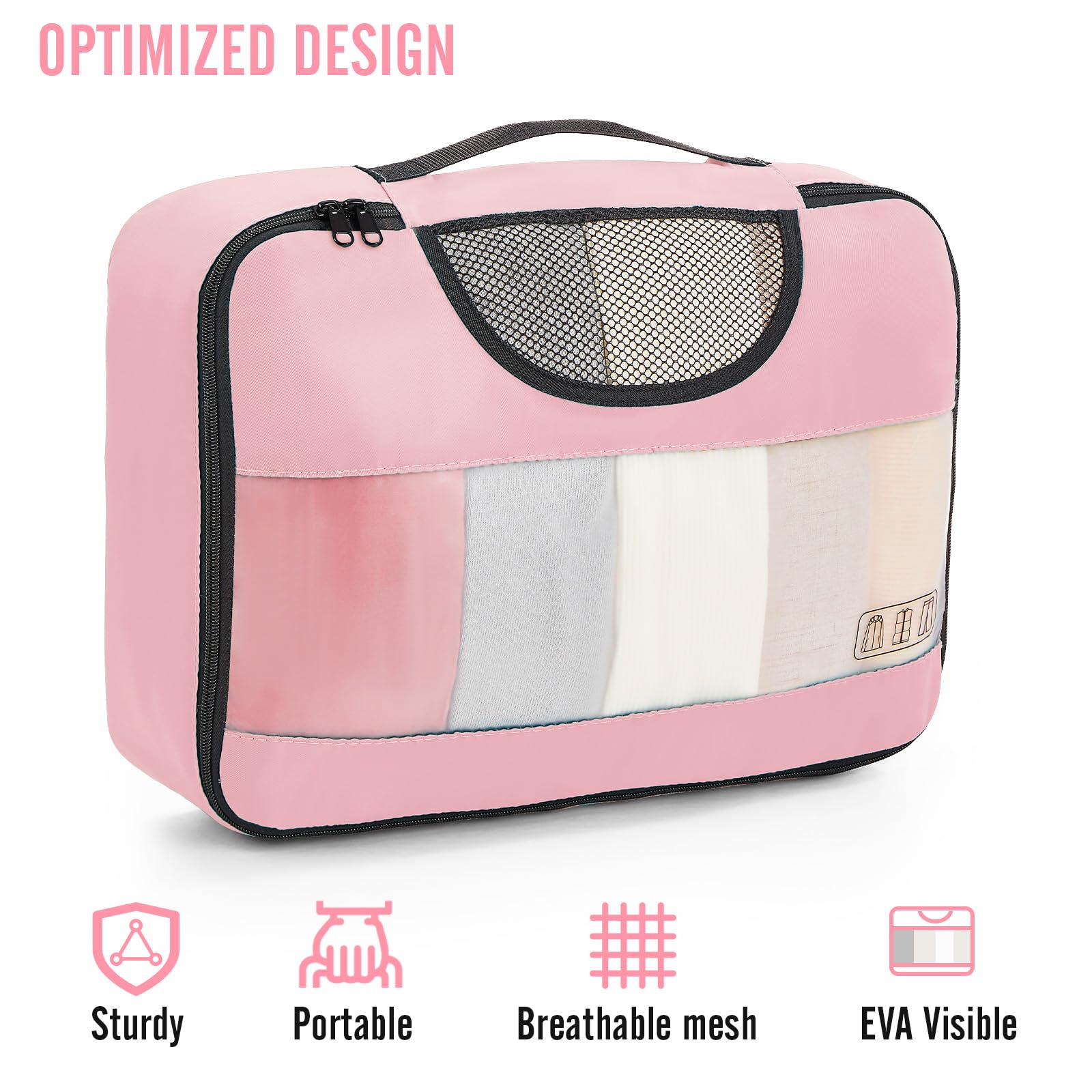 Veken Travel Cubes - 8 Piece Set - Luggage Travel Bags by Handbags Specialist Headquarter | Available at Handbags Specialist Headquarter