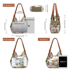 Worldlyda Women Canvas Embroidered Hobo Tote Bag