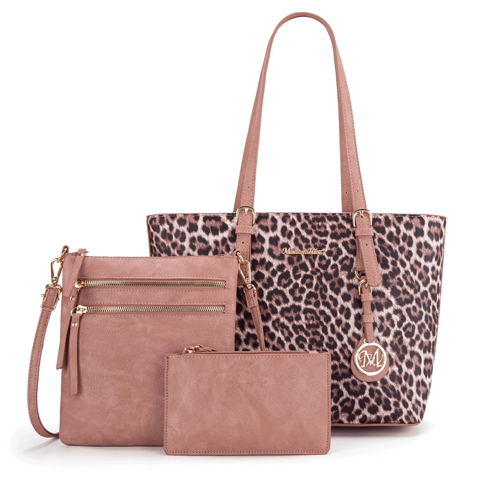 Leopard Luxe: Montana West 3pc Tote & Satchel Set