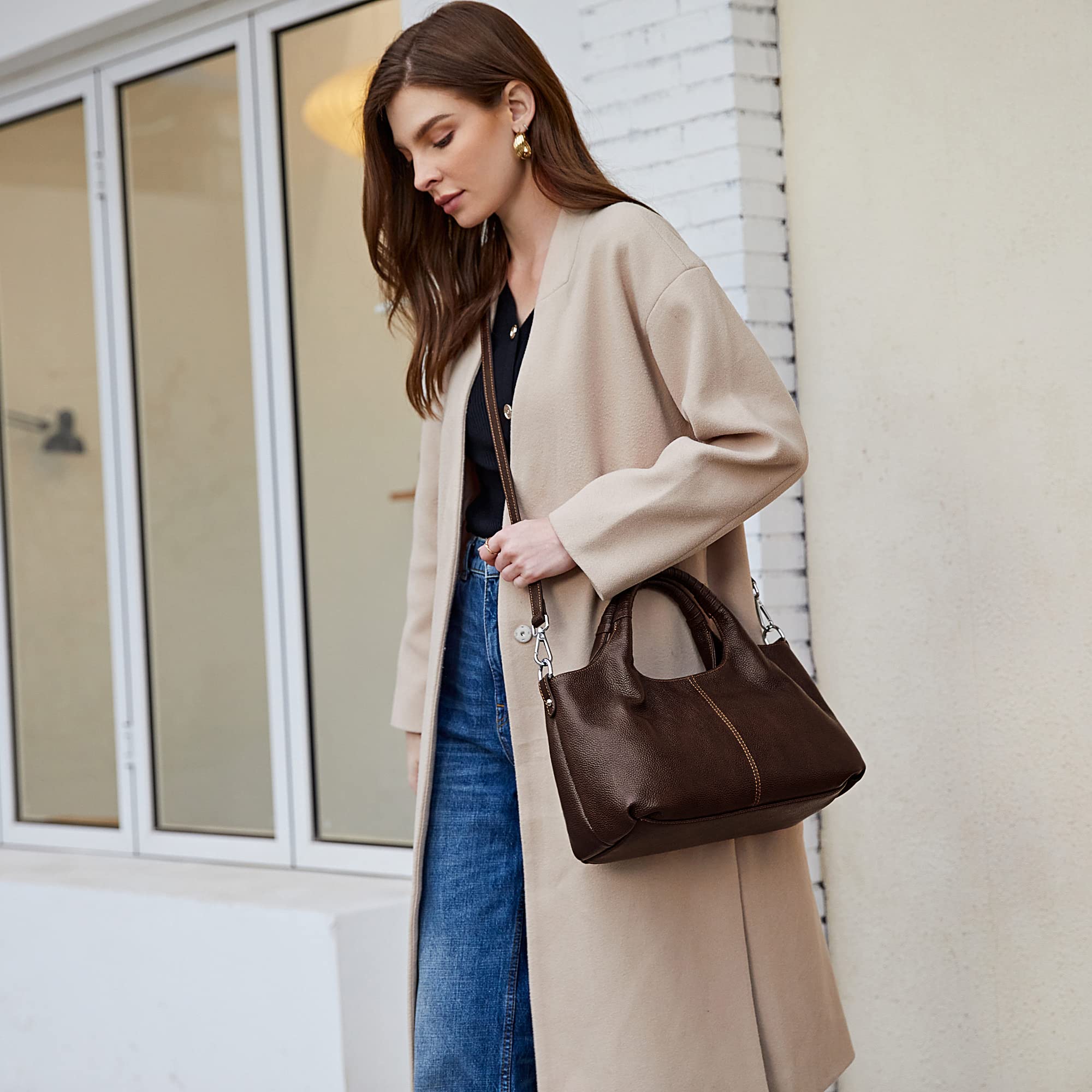 Iswee Luxe Leather Women's Medium Shoulder Tote - Handbags by Handbags Specialist Headquarter | Available at Handbags Specialist Headquarter