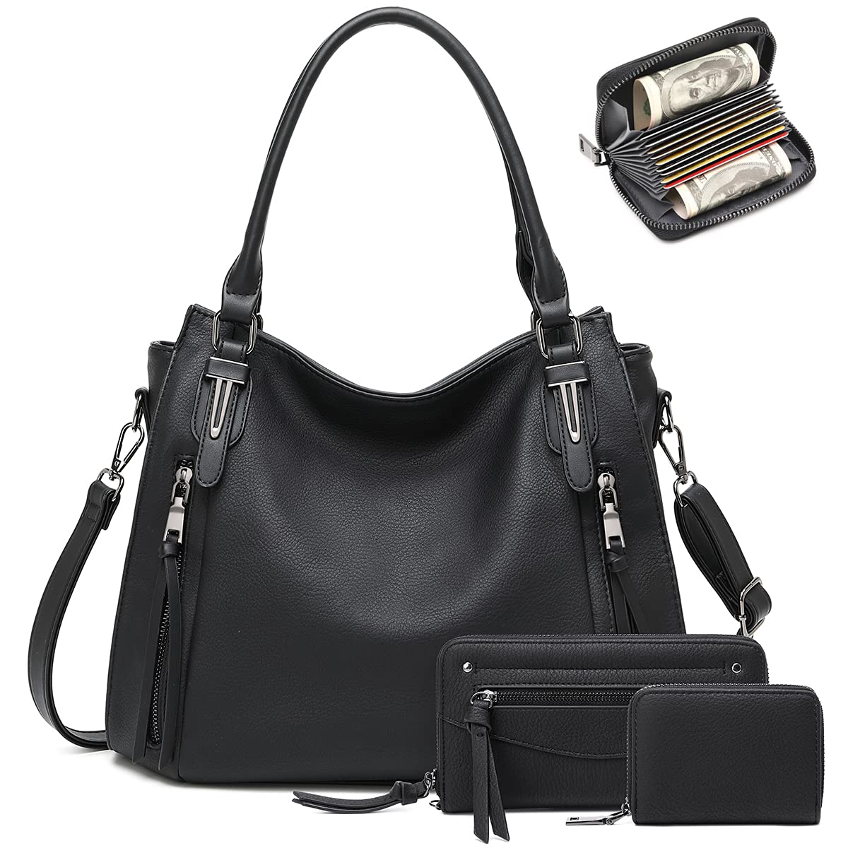 Lapsting Boho Faux Leather Hobo Shoulder Bag