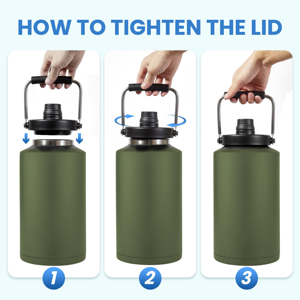 HydraGuard 128oz: Dual-Vacuum Stainless Water Jug - Water Bottles by Handbags Specialist Headquarter | Available at Handbags Specialist Headquarter