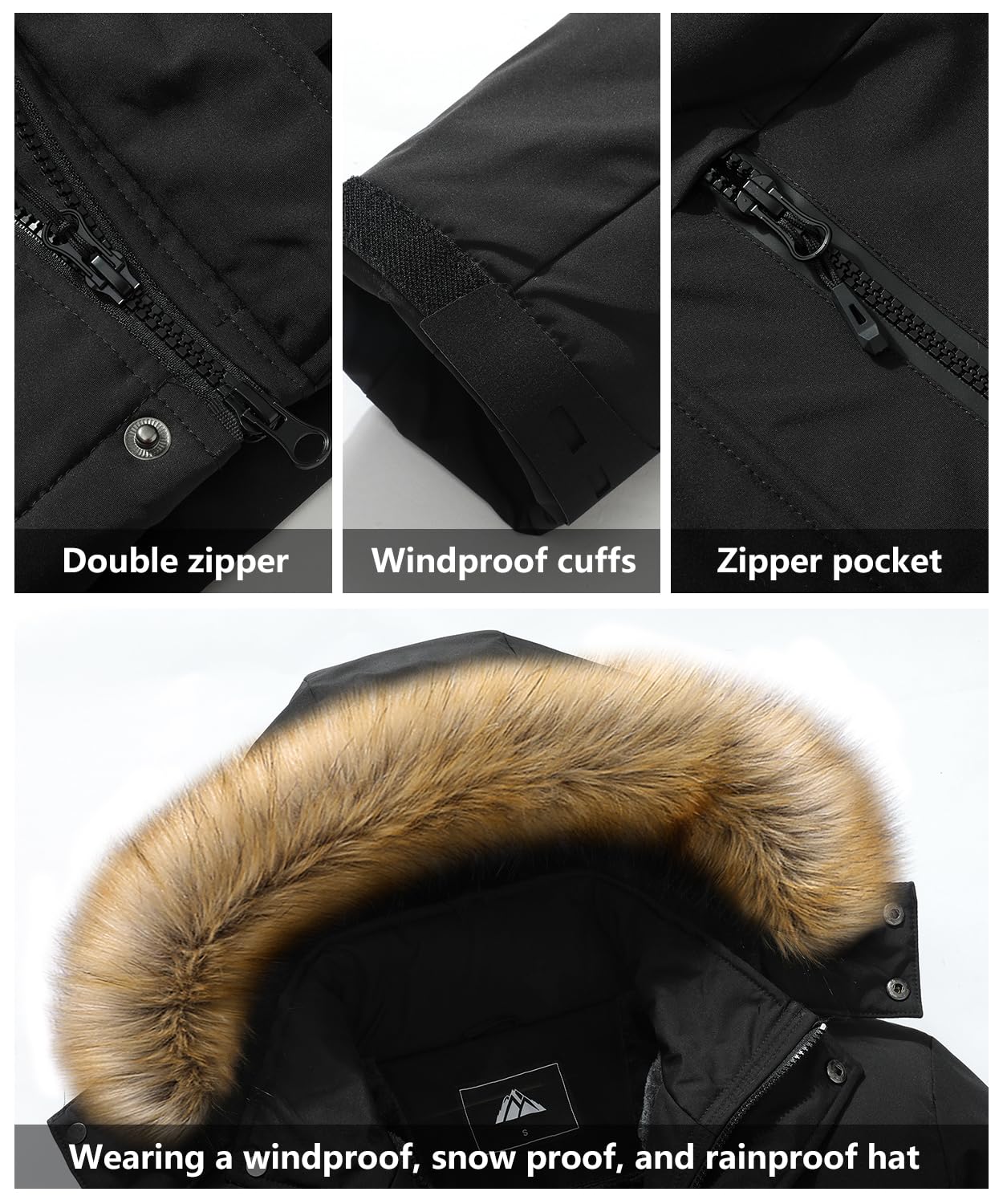 Men's Waterproof Warm Ski Snow Jacket Parka