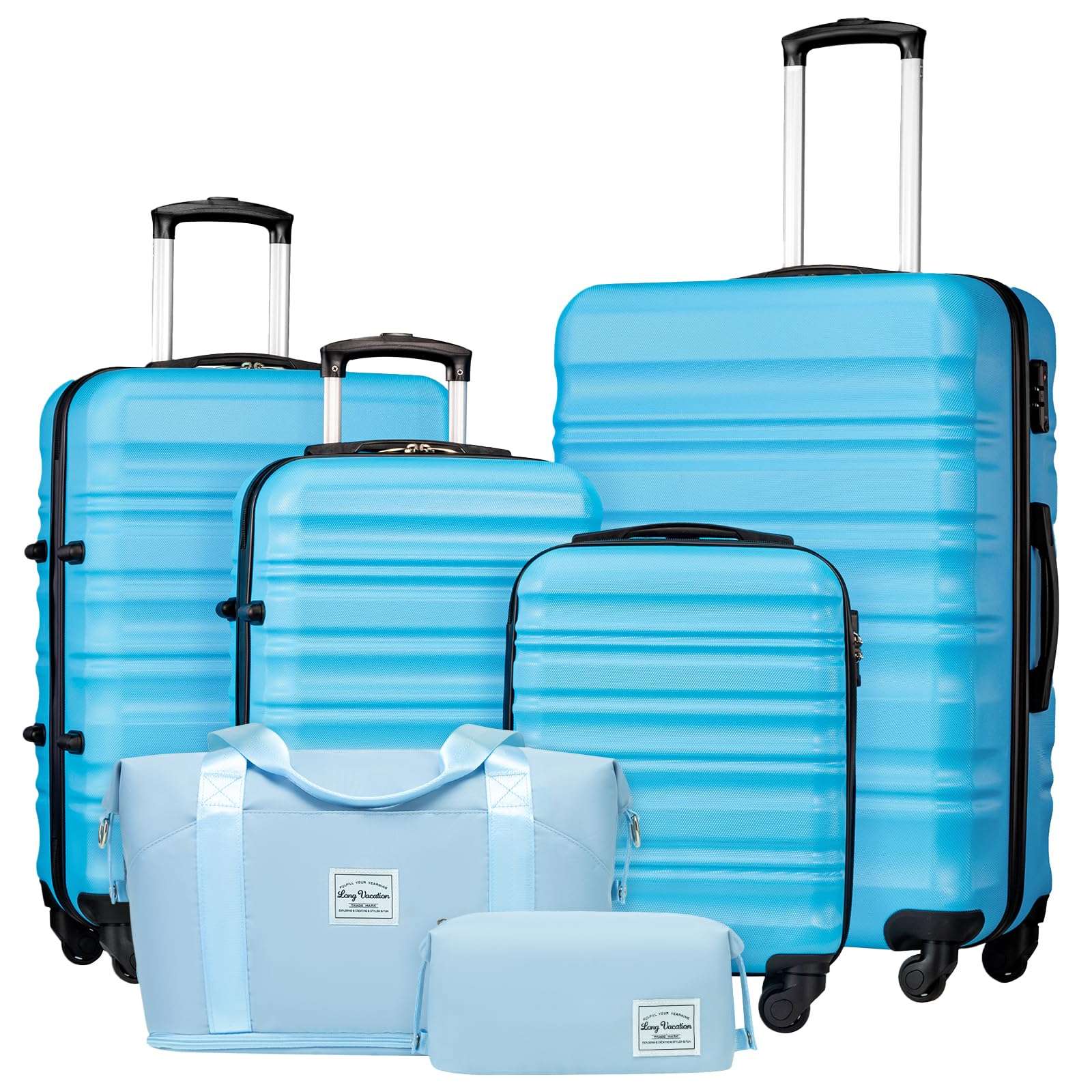 VoyagePro 6-Piece Hardshell Luggage Set - Luggage Travel Bags by Handbags Specialist Headquarter | Available at Handbags Specialist Headquarter