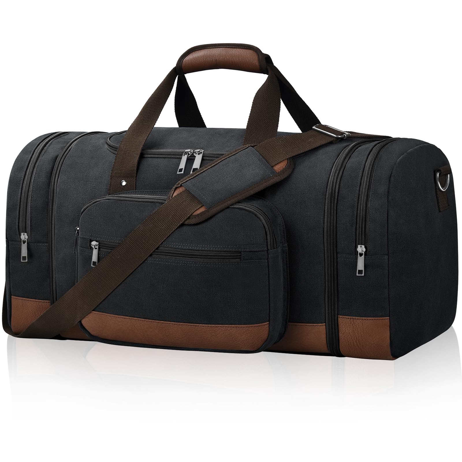50L/60L Canvas Duffel - Multi-Pocket Travel Bag
