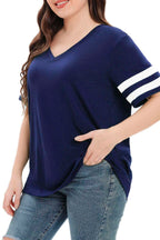 Summer V-Neck Plus Tunic Tee for Women 1X-5X - Woman T-Shirt by Handbags Specialist Headquarter | Available at Handbags Specialist Headquarter